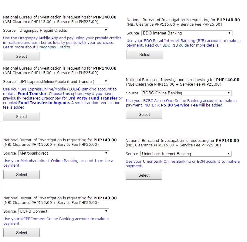 Here Are The Payment Options When Paying For Your Nbi Clearance Fee Nbi Clearances Com